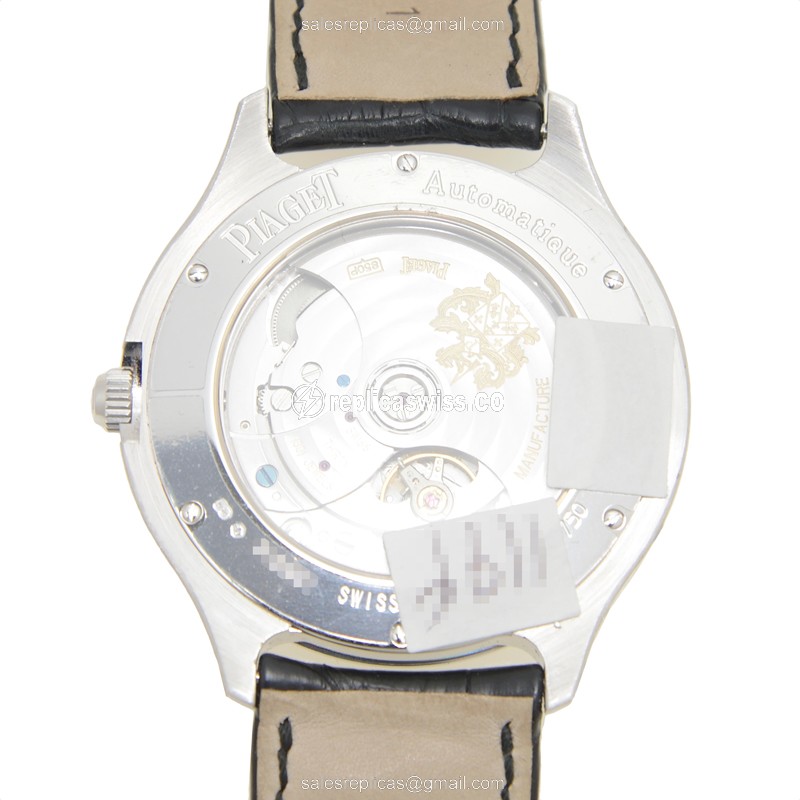 Piaget EPERADOR 18kt Gold Automatic - Silver Dial - Black Alligator Strap - Clasp - View 3