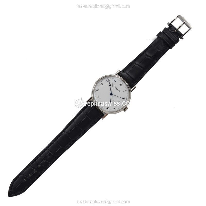 Breguet 5177BB/29/9V6 Classic - Automatic - 18kt White Gold - White Dial - Black Alligator Buckle - View 2