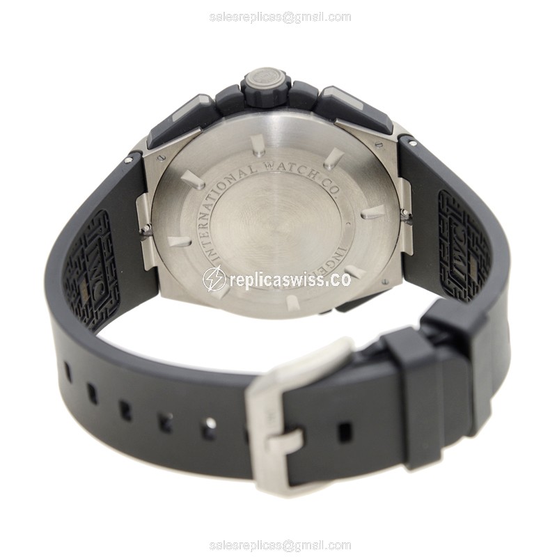 IWC Ingenieur Replica - Automatic Titanium - Black Dial - Black Rubber - Buckle Clasp - View 4