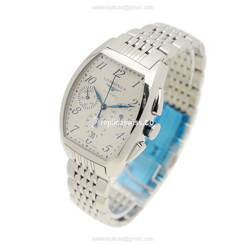Longines EVIDENZA Replica - Automatic - Stainless Steel - Silver Dial - Steel Strap - View 3