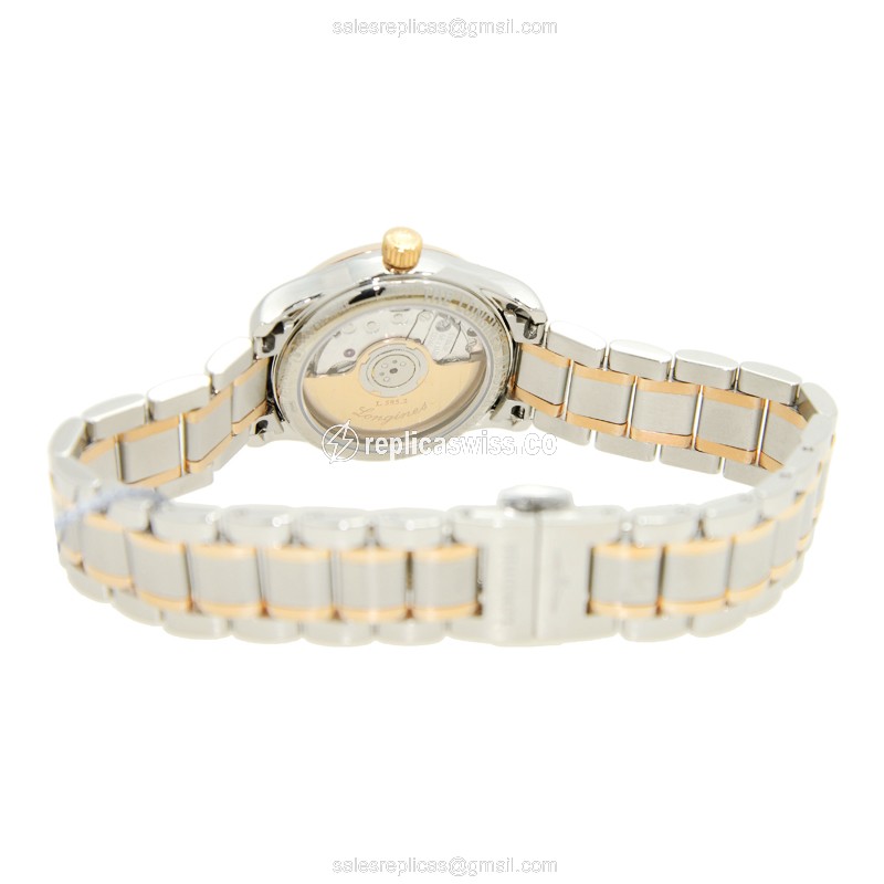 Longines L2.128.5.89.7 Replica - Automatic - 18kt Rose Gold - White Dial on Silver Strap - View 4