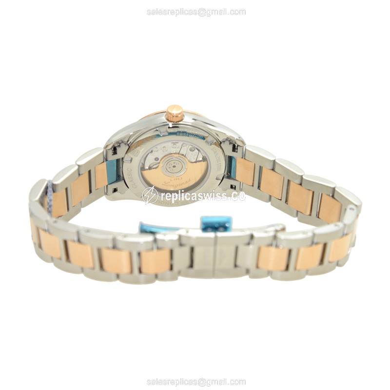 Longines CONQUEST Replica - Automatic - 18kt Rose Gold & Steel - White Dial - View 4