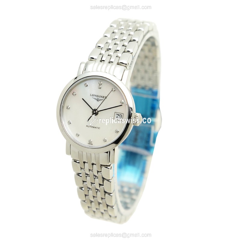 Longines L4.309.4.87.6 Replica - Automatic - Stainless Steel - White Dial, Silver Clasp - View 3