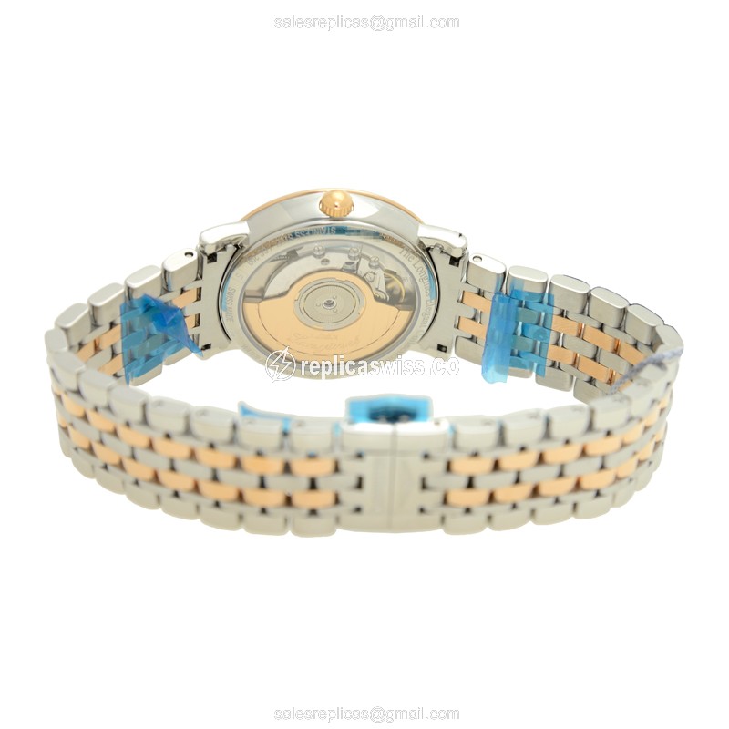 Longines Elegant Replica - Automatic - 18kt Rose Gold & Steel - White Dial - Silver Clasp - View 4