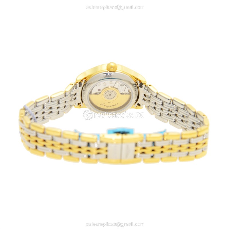 Longines Lyre Replica - Automatic - Gold PVD Case - White Dial on Gold Strap - View 4