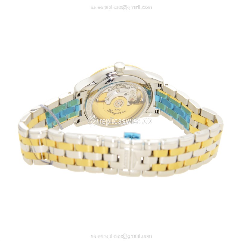 Longines Flagship L4.799.3.22.7 - Automatic PVD Gold - White Dial, Silver Strap - View 4