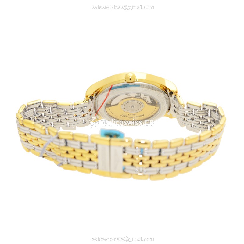 Longines Lyre Replica - Automatic - Gold PVD Case - White Dial, Gold Strap - View 4
