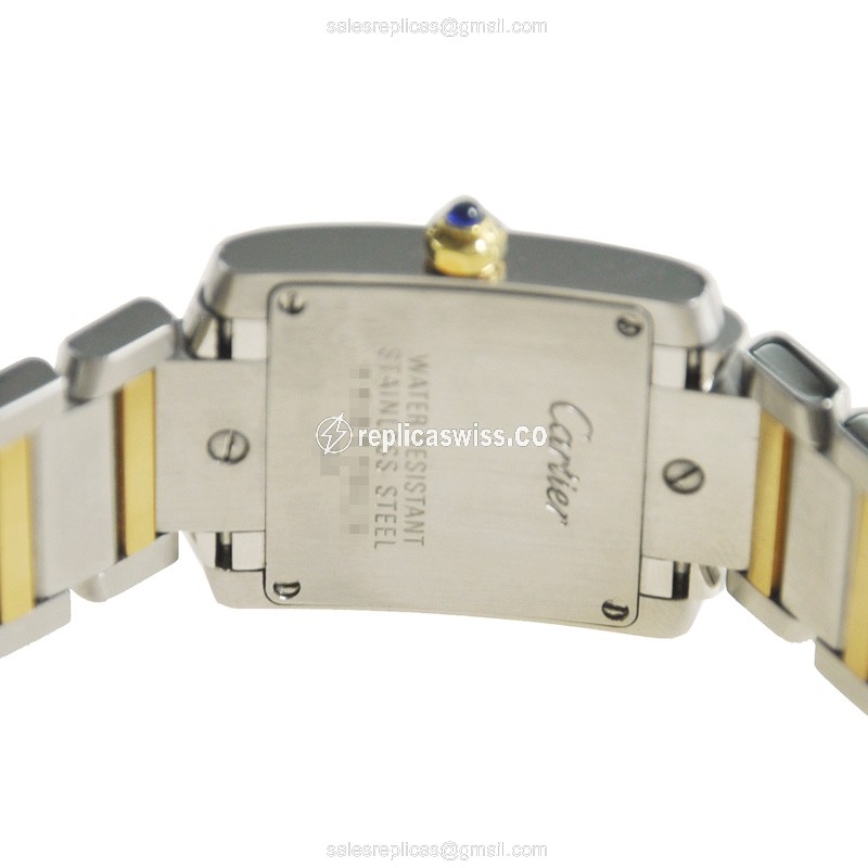 Cartier TANK W51007Q4 Quartz - Stainless Steel Case - White Dial - Silver strap - View 4