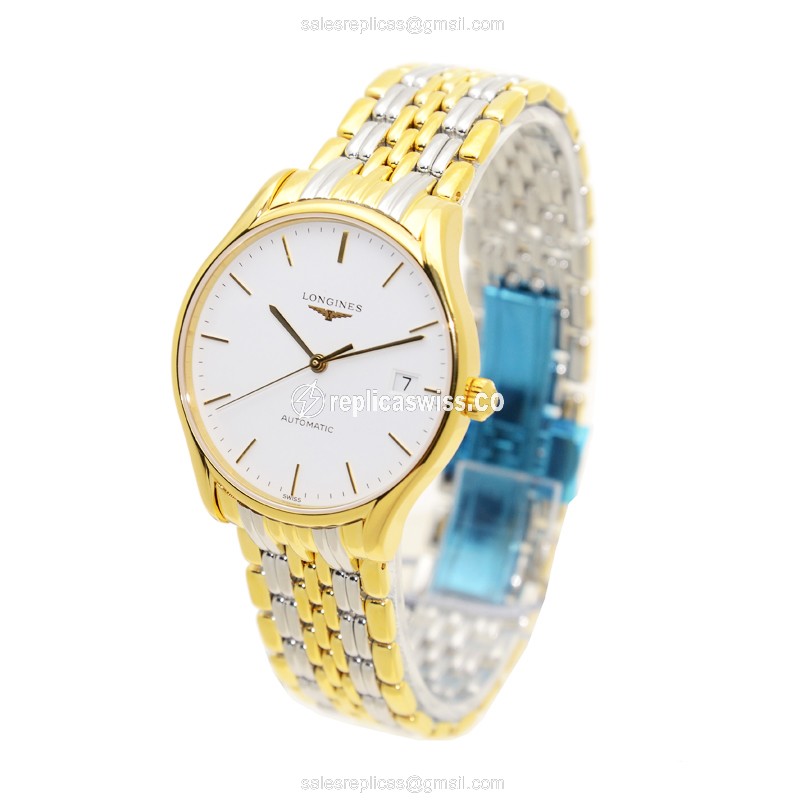 Longines Lyre Replica - Automatic - Gold PVD - White Dial on Gold Strap - View 3
