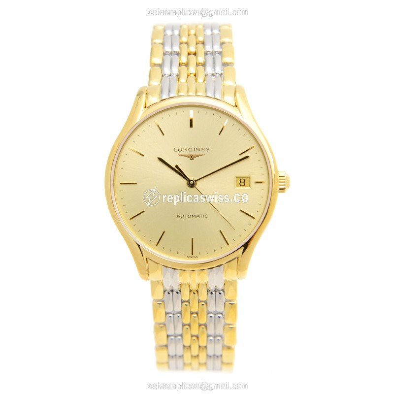 Longines Lyre Replica - Automatic - PVD Gold Case - Gold Dial, Gold Clasp & Gold Strap - View 2