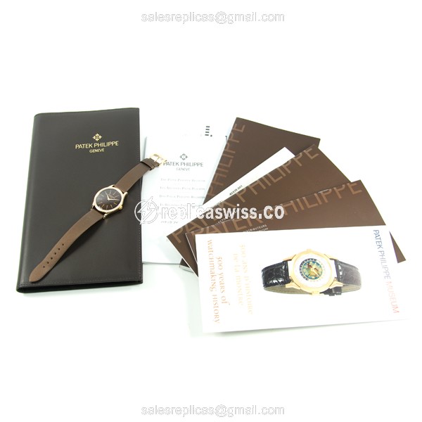 Patek Philippe 4897R-001 CALATRAVA - Manual - Rose Gold Case - Brown Dial - Diamond Accents - View 4
