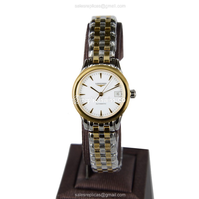 Longines L4.274.3.22.7 Replica - Automatic - 18kt Gold | Steel Case | White Dial - View 2