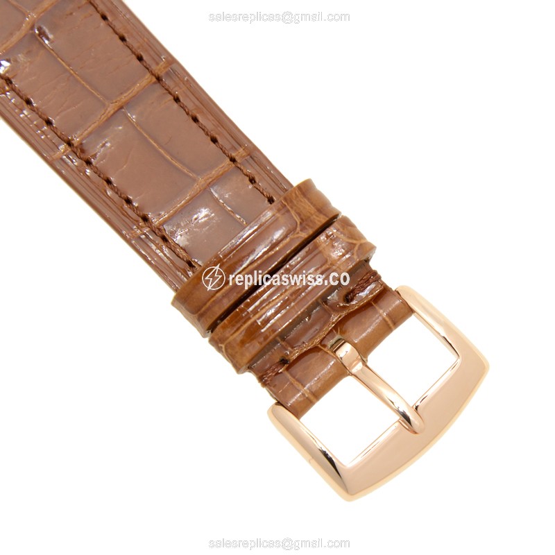 Franck Muller 952 QZ REL MOP - Quartz - 18kt Rose Gold - White Dial - Leather Brown Strap - View 4