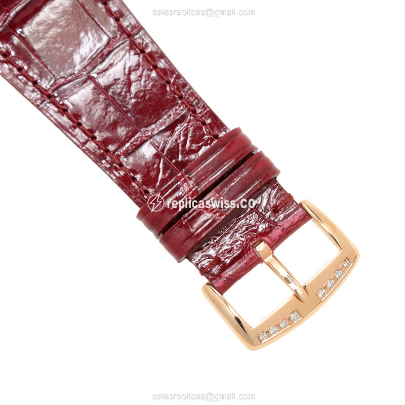 Franck Muller 6000 H SC DT R CD 1R 5N Master Square Replica | Automatic | 18kt Rose Gold | Diamonds on Dial | Leather Strap - View 4