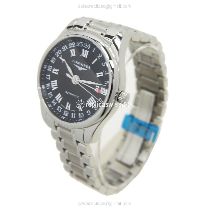 Rolex L2.718.4.51.6 Replica - Automatic - Steel Case, Black Dial, Silver Clasp & Strap - View 3