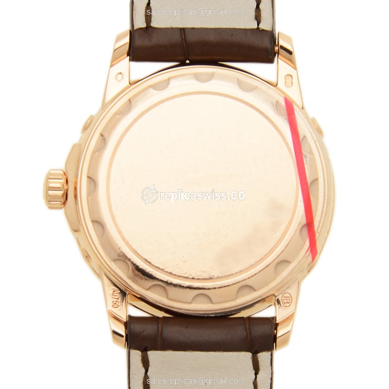 Blancpain 2360-3691A-55B Replica - Automatic - Rose Gold - White Dial - Brown Alligator Strap - View 3