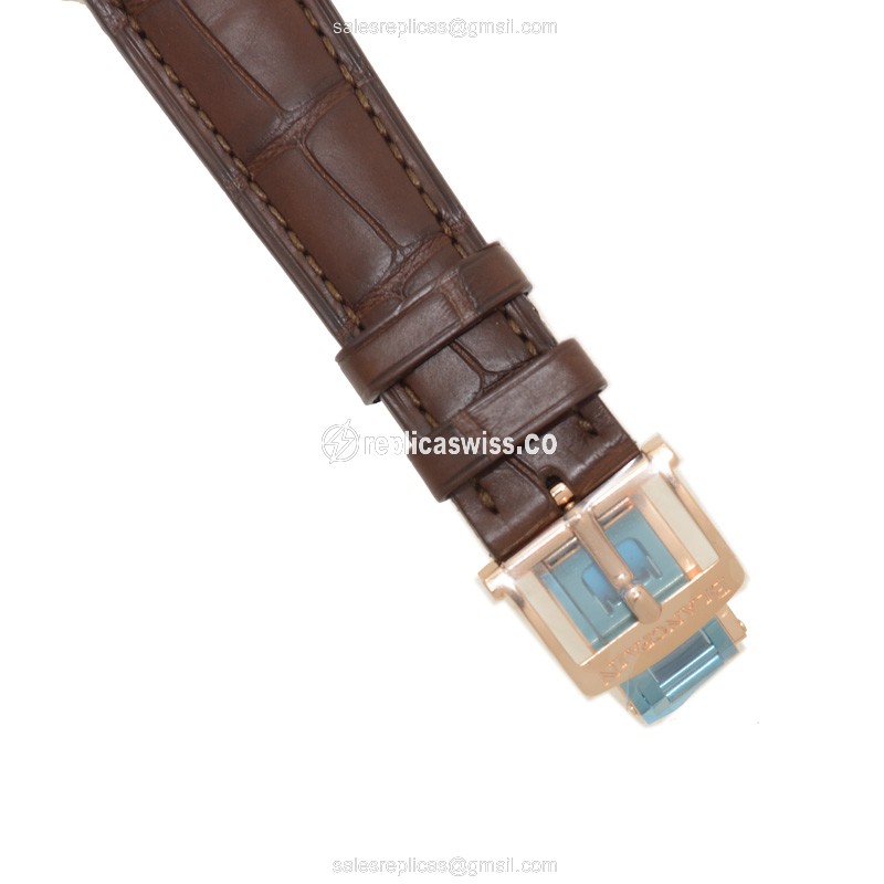 Blancpain 2360-3691A-55B Replica - Automatic - Rose Gold - White Dial - Brown Alligator Strap - View 4