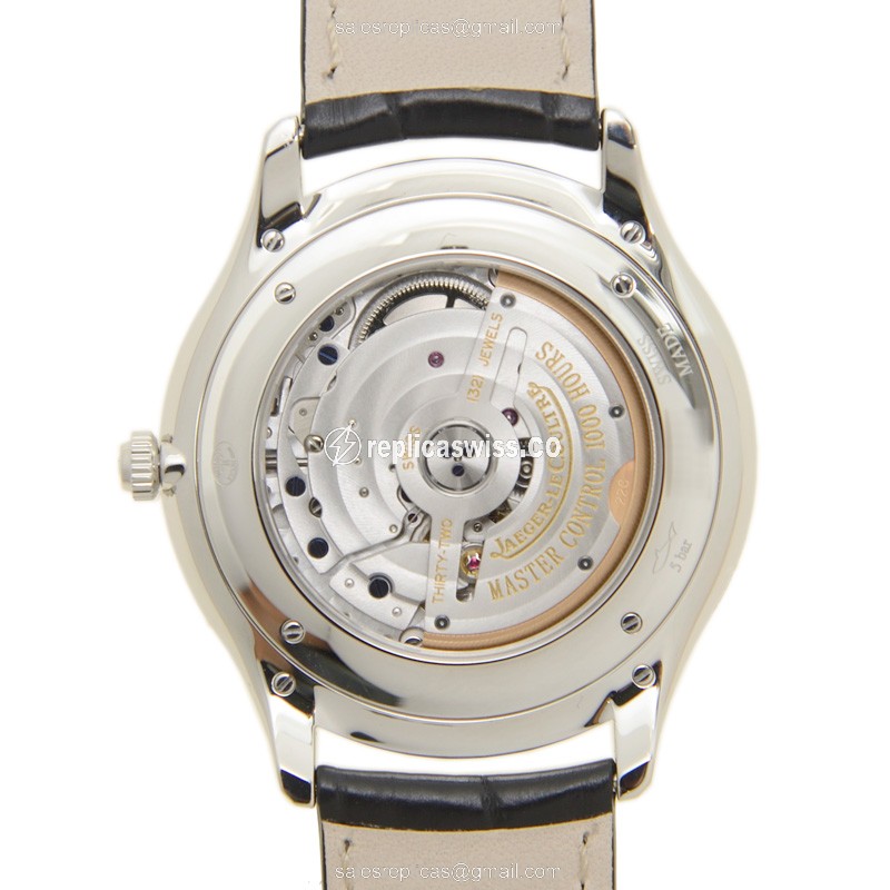 Jaeger-Lecoultre Q1278420 Replica - Ultra Thin - Automatic - Silver Dial - Steel Case - Black Alligator Strap - View 3