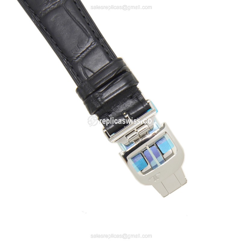 Jaeger-Lecoultre Q1278420 Replica - Ultra Thin - Automatic - Silver Dial - Steel Case - Black Alligator Strap - View 4