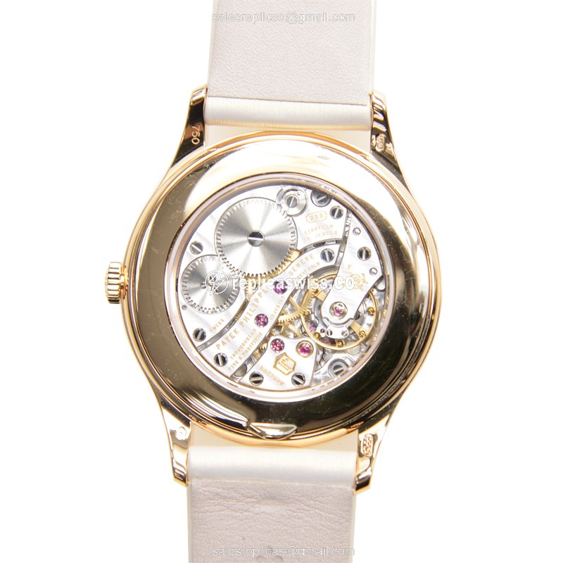Patek Philippe 4897R-010 Replica - Manual Wind - 18kt Rose Gold - Beige Dial & Beige Satin Strap - View 3