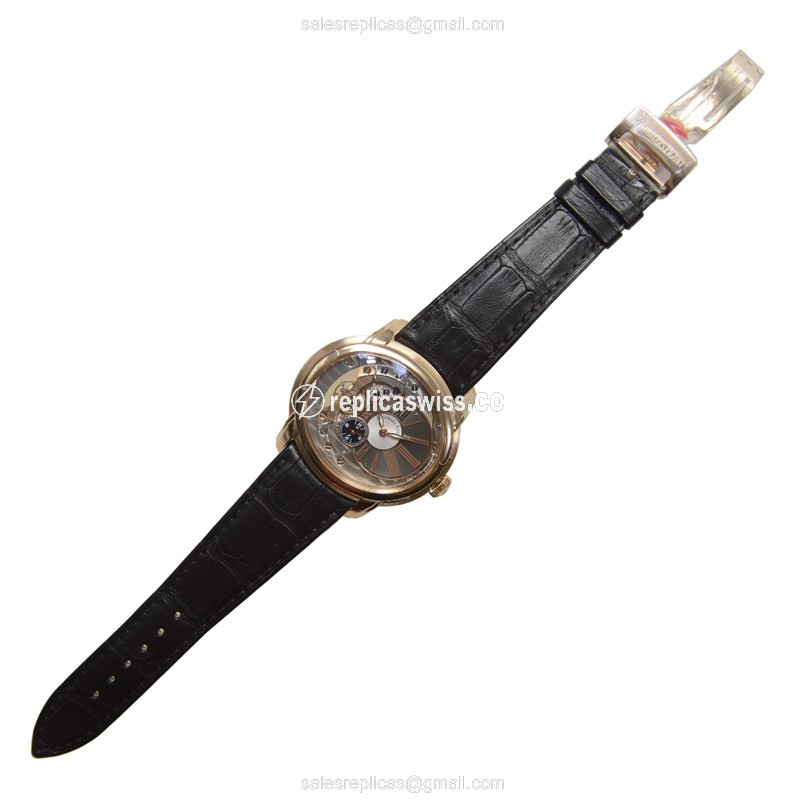 Audemars Piguet 15350OR.OO.D093CR.01 Replica - Automatic - 18kt Rose Gold - Dark Grey Dial - Brown Alligator Strap - View 2