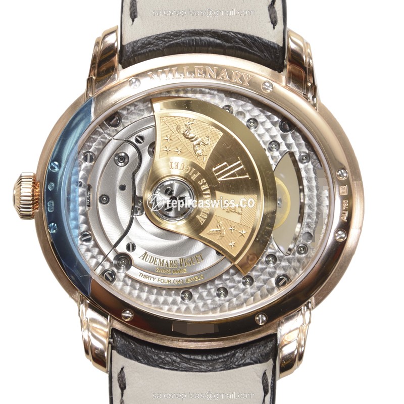 Audemars Piguet 15350OR.OO.D093CR.01 Replica - Automatic - 18kt Rose Gold - Dark Grey Dial - Brown Alligator Strap - View 3