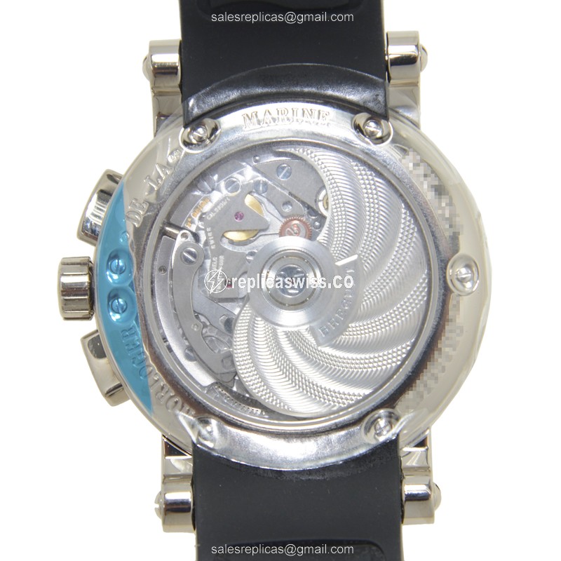 Breguet 5827BB/12/5ZU Replica - Automatic - 18kt White Gold Case - White Dial - Black Rubber Strap - View 3
