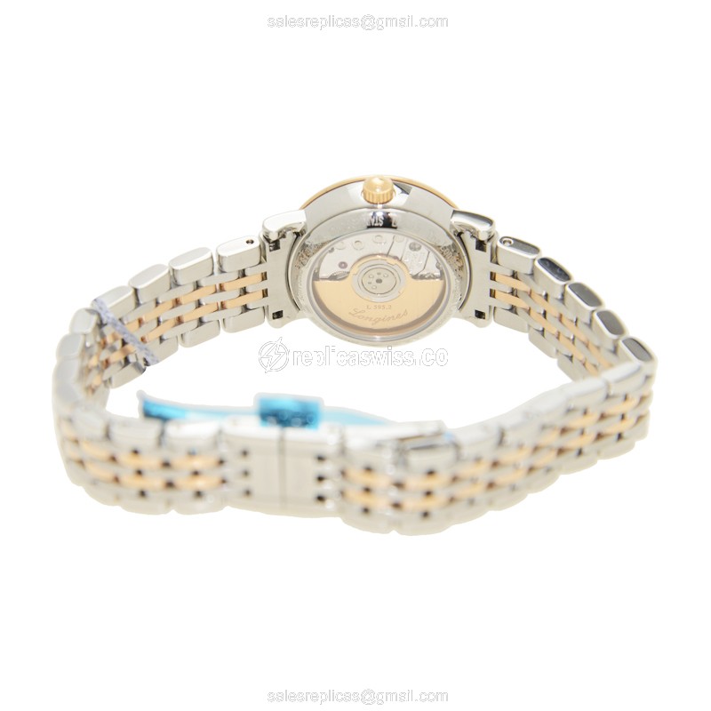 Longines L4.309.5.12.7 Replica - Automatic - 18kt Rose Gold & Steel - White Dial, Silver Clasp - View 4