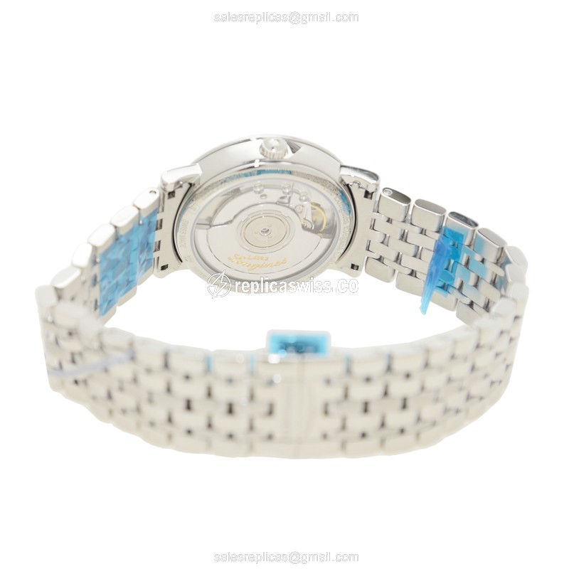 Longines L4.809.4.12.6 Replica - Automatic, White Dial on Silver Steel Clasp - View 4