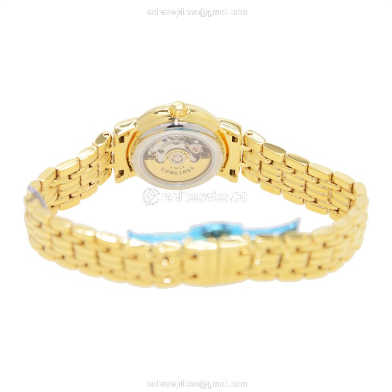 Longines Presence Automatic Replica - PVD Gold - White Dial - View 4