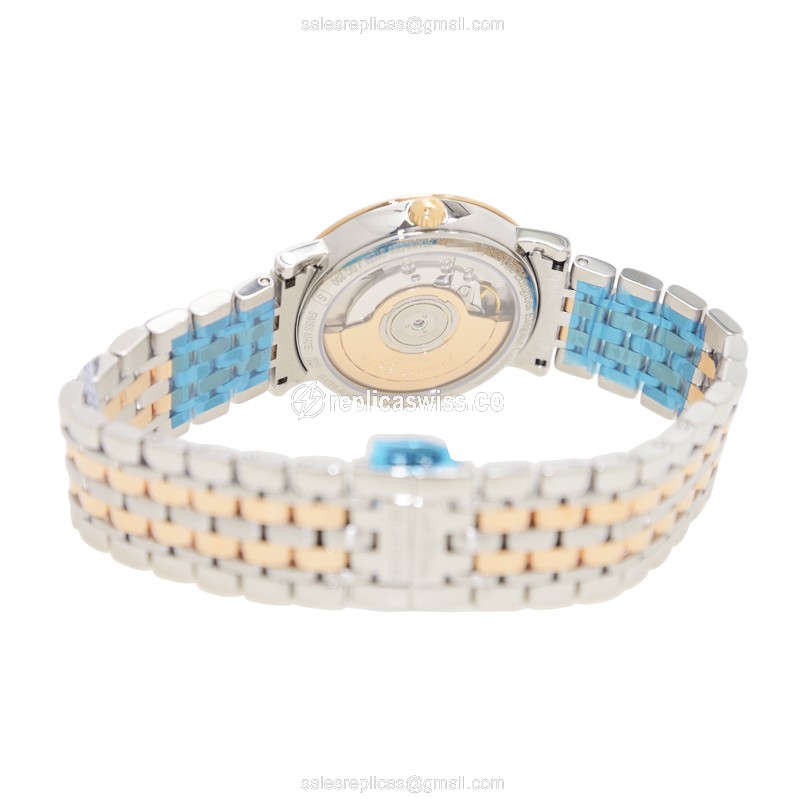 Longines L4.809.5.87.7 Replica - Automatic - Rose Gold - White Dial - Silver Steel Strap - View 4