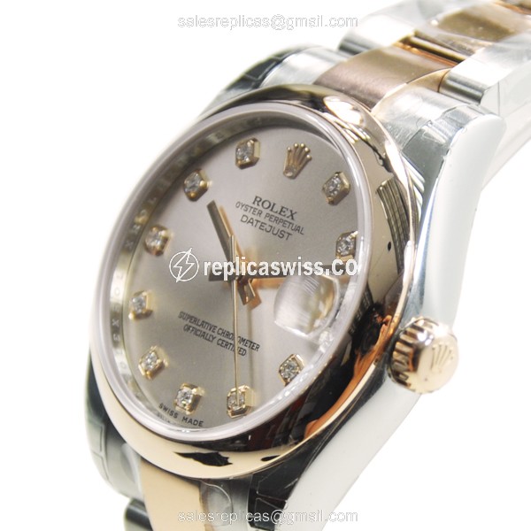 Rolex Datejust Replica - Automatic - Pink Dial - Steel & Rose Gold Case - View 3