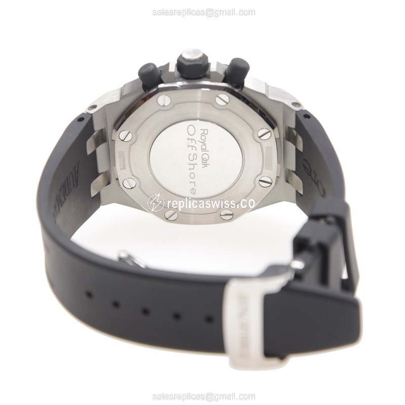 Royal Oak Offshore Replica - Audemars Piguet - Automatic - Stainless Steel & Diamond - Black Dial - Rubber Strap - View 4
