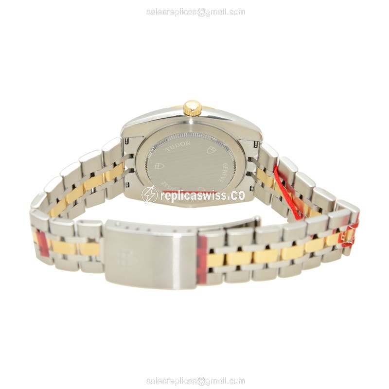 Tudor Classique Automatic Gold & Steel - White Dial - Silver Steel Strap - View 3