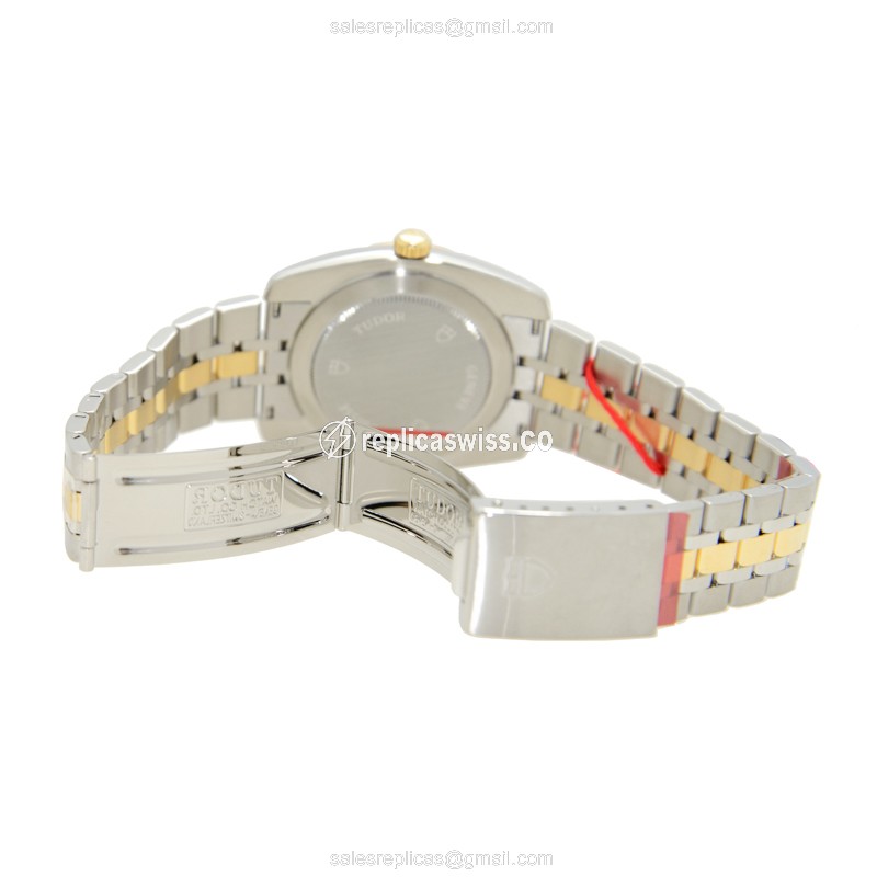 Tudor Classique Automatic Gold & Steel - White Dial - Silver Steel Strap - View 4