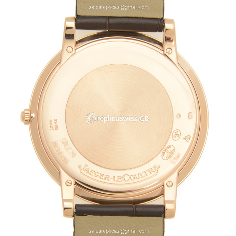 Jaeger-Lecoultre Q1292520 Replica - Manual - 18kt Rose Gold - White Dial - Brown Alligator Buckle - View 3
