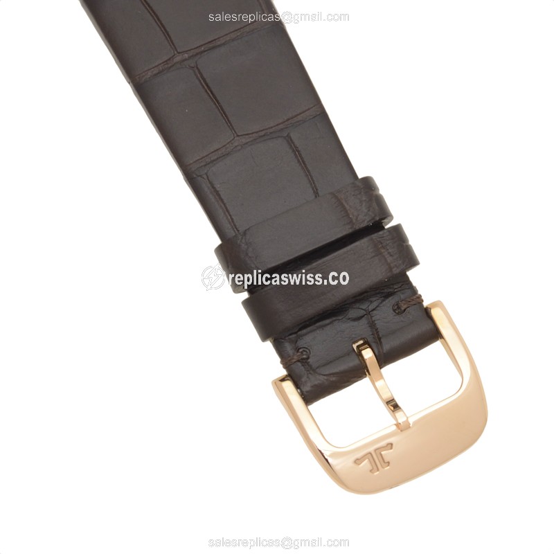 Jaeger-Lecoultre Q1292520 Replica - Manual - 18kt Rose Gold - White Dial - Brown Alligator Buckle - View 4