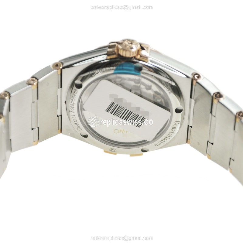 Omega Constellation Replica - Automatic - 18kt Rose Gold & Steel Case - Black Dial - Silver Clasp & Strap - View 4