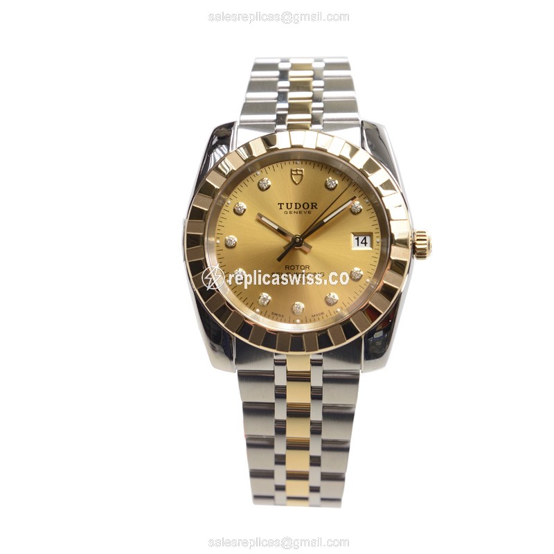 Tudor Classique Automatic Gold-Steel - Silver Dial - Steel Clasp - View 2