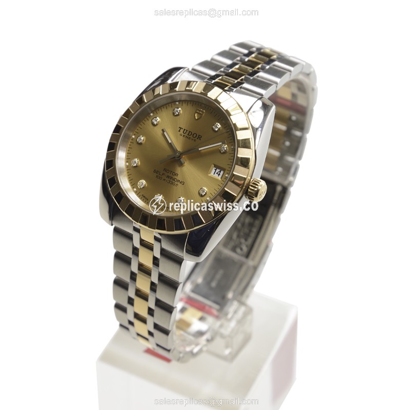 Tudor Classique Automatic Gold-Steel - Silver Dial - Steel Clasp - View 3