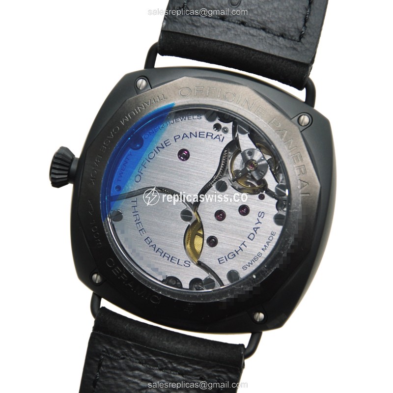 Panerai PAM00384 RADIOMIR - Manual Wind - Ceramics Case - Black Dial - Black Cowhide Strap - View 3