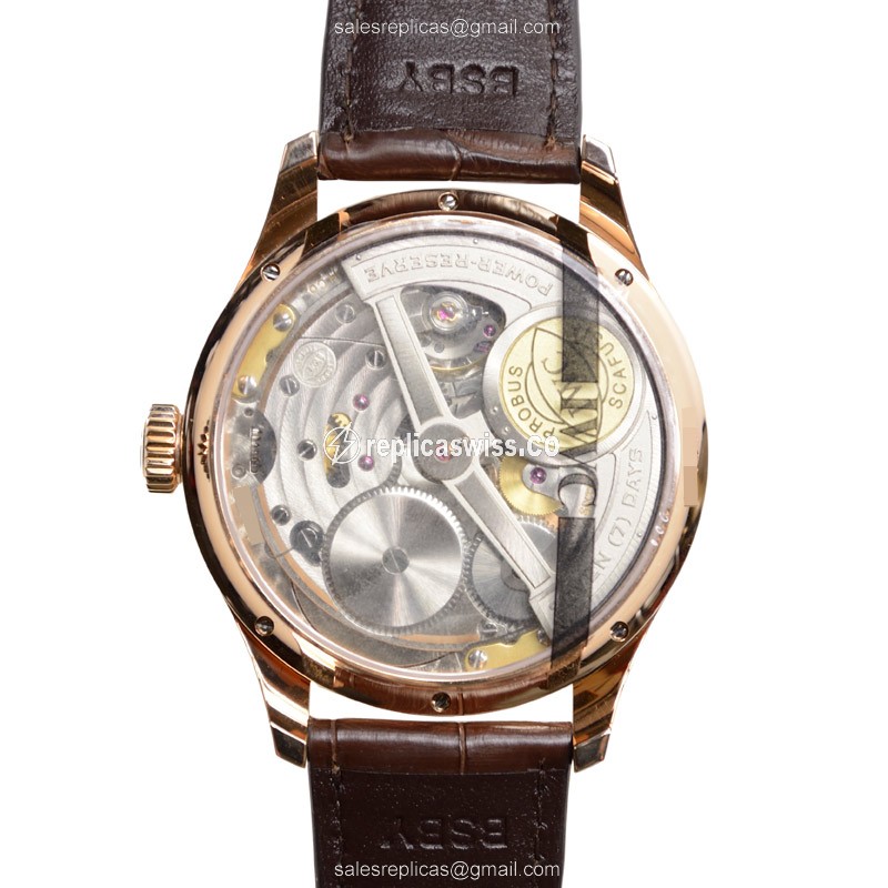 IWC Portuguese Automatic 18kt Gold Case - White Dial - Brown Alligator Strap - View 3