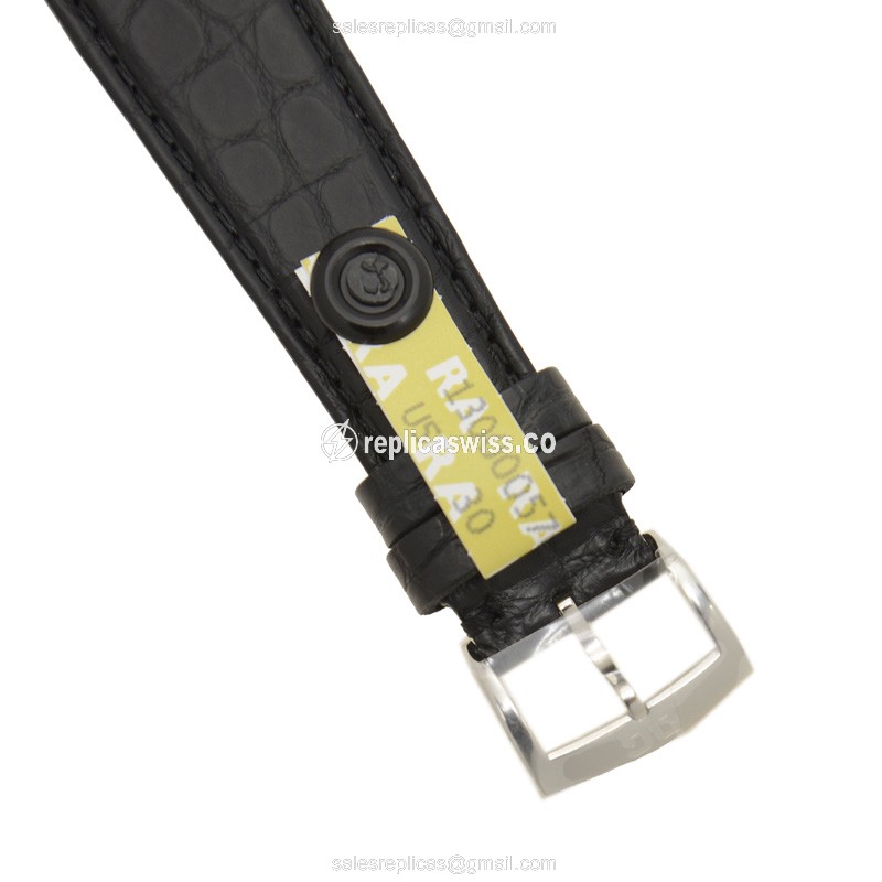 Glashutte Senator Automatic Skeletonized - Steel Case - White Dial - Black Alligator Strap - View 4