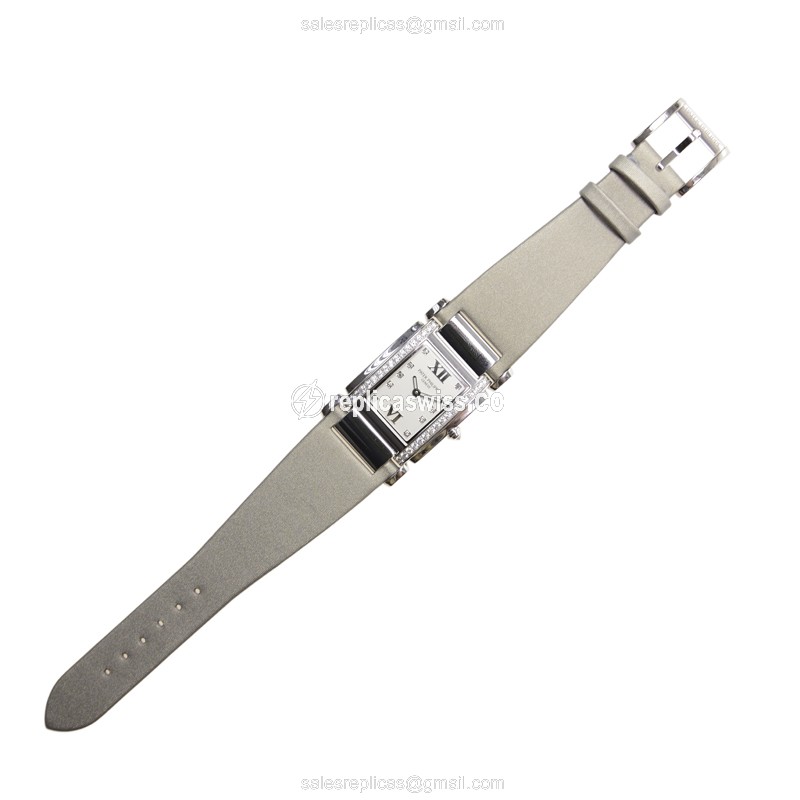 Patek Philippe TWENTY-4 Quartz - 18kt White Gold - Diamond Dial - Grey Satin Strap - View 2