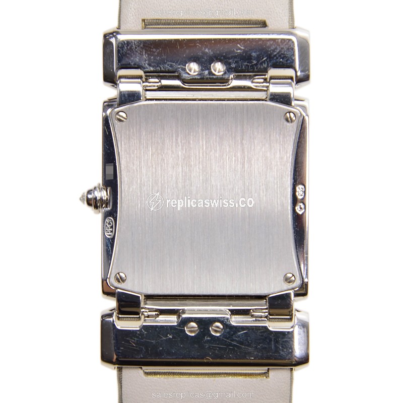 Patek Philippe TWENTY-4 Quartz - 18kt White Gold - Diamond Dial - Grey Satin Strap - View 3