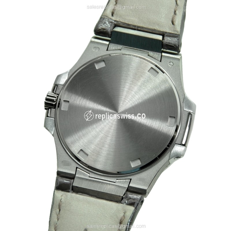 Patek Philippe 7010G-010 Replica - Quartz - 18kt White Gold - Diamond - Dark Grey Dial - View 3