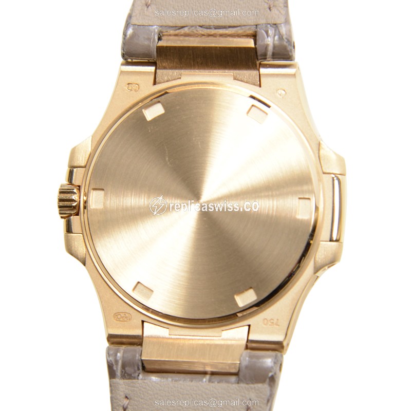 Patek Philippe 7010R-010 Replica - Quartz - 18kt Rose Gold - Diamonds - Gray Dial - View 3