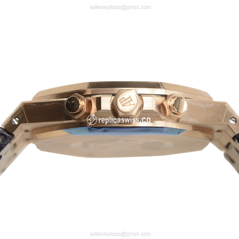 ROLEX ROYAL OAK Replica - 26320OR.OO.D002CR.01 - Automatic - 18kt Rose Gold - Black Dial - Alligator Strap - View 4