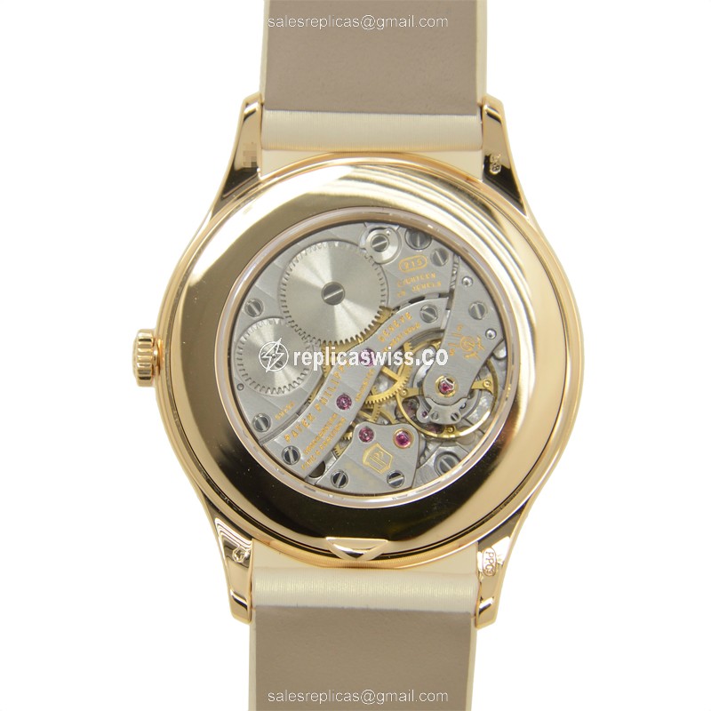 Patek Philippe 4987R-010 Replica - Manual - Rose Gold - Diamonds - Pink Dial & Strap - View 3