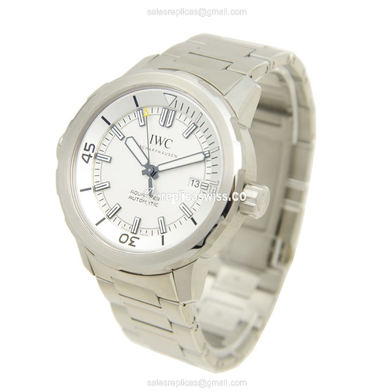 IWC AQUATIMER Replica - Automatic - Stainless Steel - White Dial - Silver Clasp - View 3